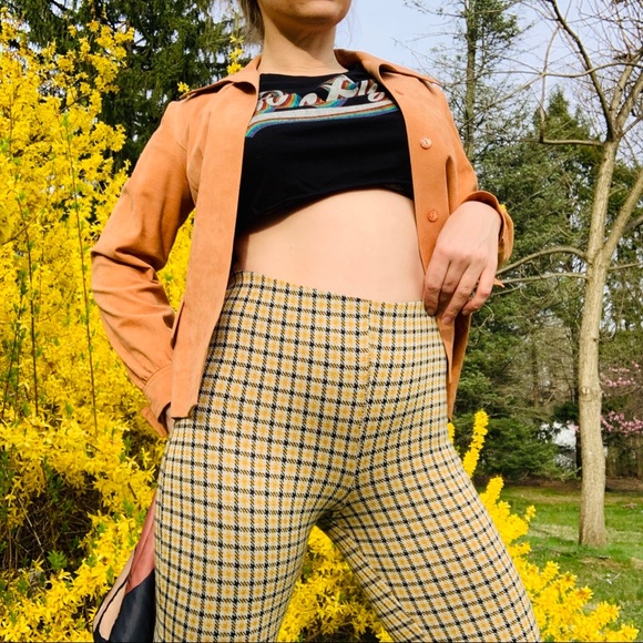 UO Modern Vintage Plaid Tattersall Hi Waist Pants - Picture 14 of 16